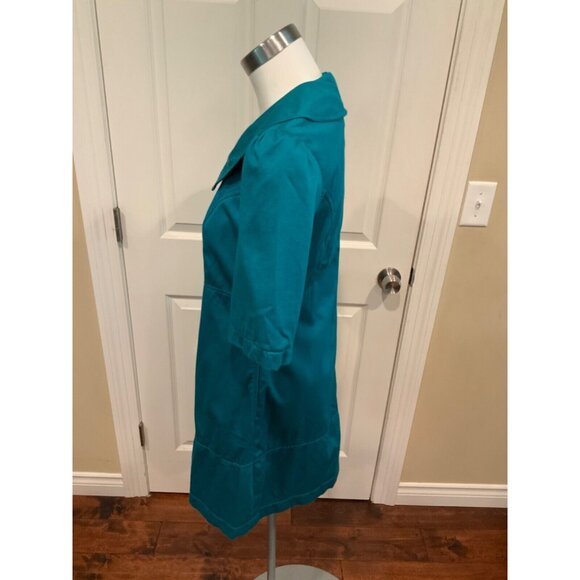 Tulle Anthropologie Teal Blue Oversized Collar Jacket, Size M - Picture 4 of 6